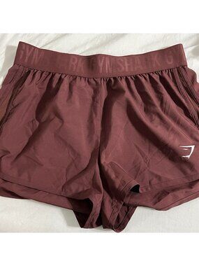 Gymshark Loose Fit Shorts In Cherry Size Medium